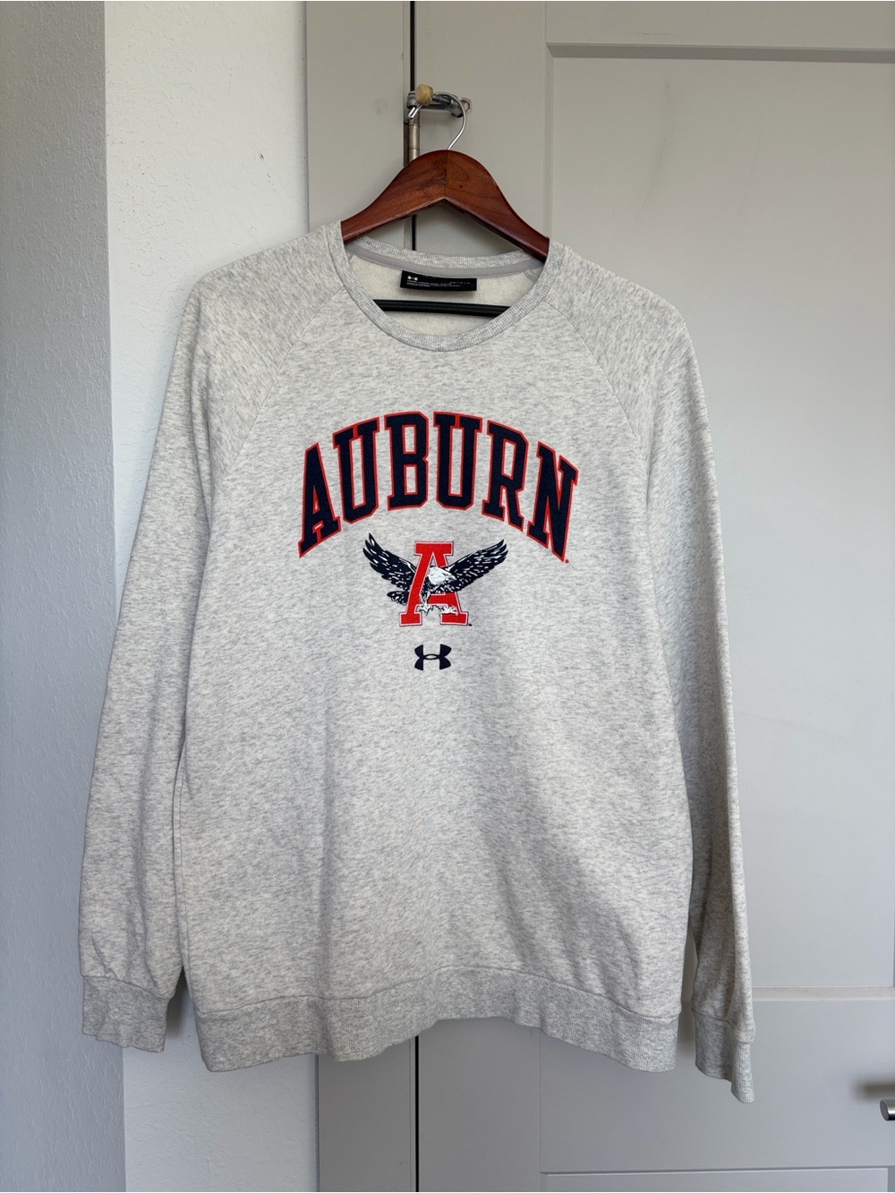 UNDER ARMOUR AUBURN TIGERS FLEECE CREWNECK SWEATSHIRT GREY MEN’S LARGE